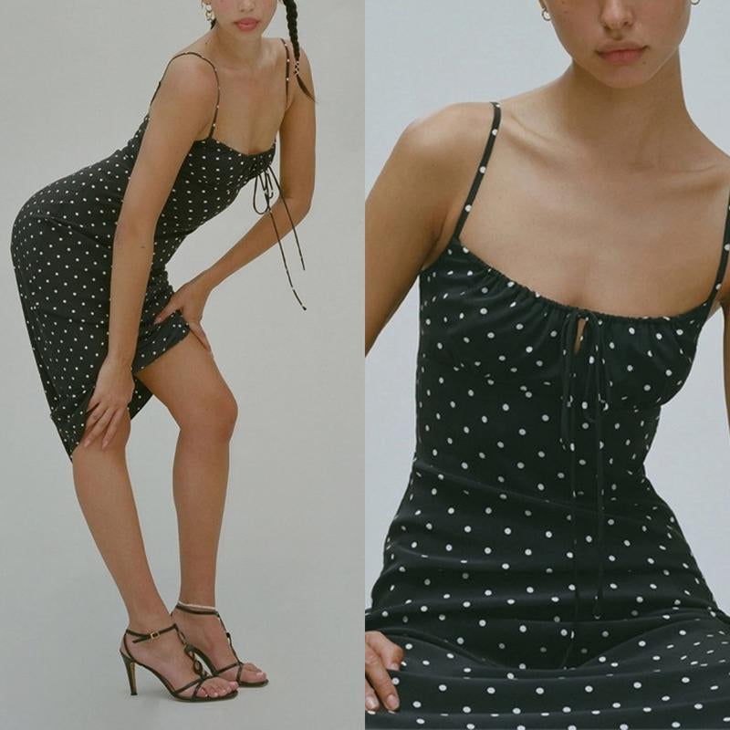 Tanming Womens Floral Dress Low-Cut Square Neck Spaghetti Strap Tie Bodycorn 90S Y2K Sun Dresses