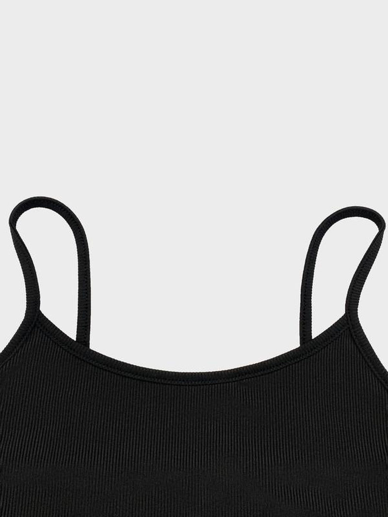 Women'S Solid Ribbed Crop Cami Top & Drawstring Waist Shorts Set, Casual Sleeveless Crop Top & Shorts for Summer, Summer Outfits 2024, Ladies Clothes for Daily Wear, Activewear