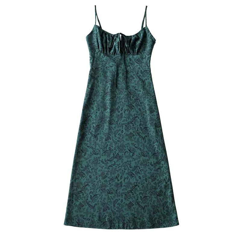 Tanming Womens Floral Dress Low-Cut Square Neck Spaghetti Strap Tie Bodycorn 90S Y2K Sun Dresses