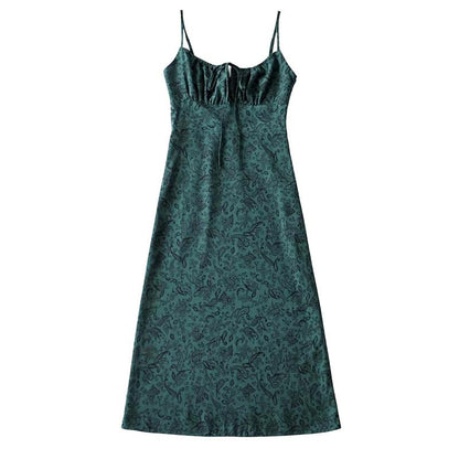 Tanming Womens Floral Dress Low-Cut Square Neck Spaghetti Strap Tie Bodycorn 90S Y2K Sun Dresses