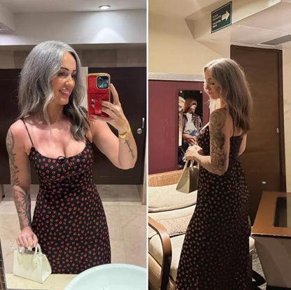 Tanming Womens Floral Dress Low-Cut Square Neck Spaghetti Strap Tie Bodycorn 90S Y2K Sun Dresses