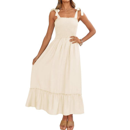ZESICA Women'S 2024 Summer Boho Spaghetti Strap Dresses Square Neck Solid Color Ruffle a Line Beach Long Maxi Dress Musthaves Trendtok Febrero Valentines2024 Tiktokshopvalentinesday Diadesanvalentin Blackhistorymonth Januarydump Pinkaesthetic